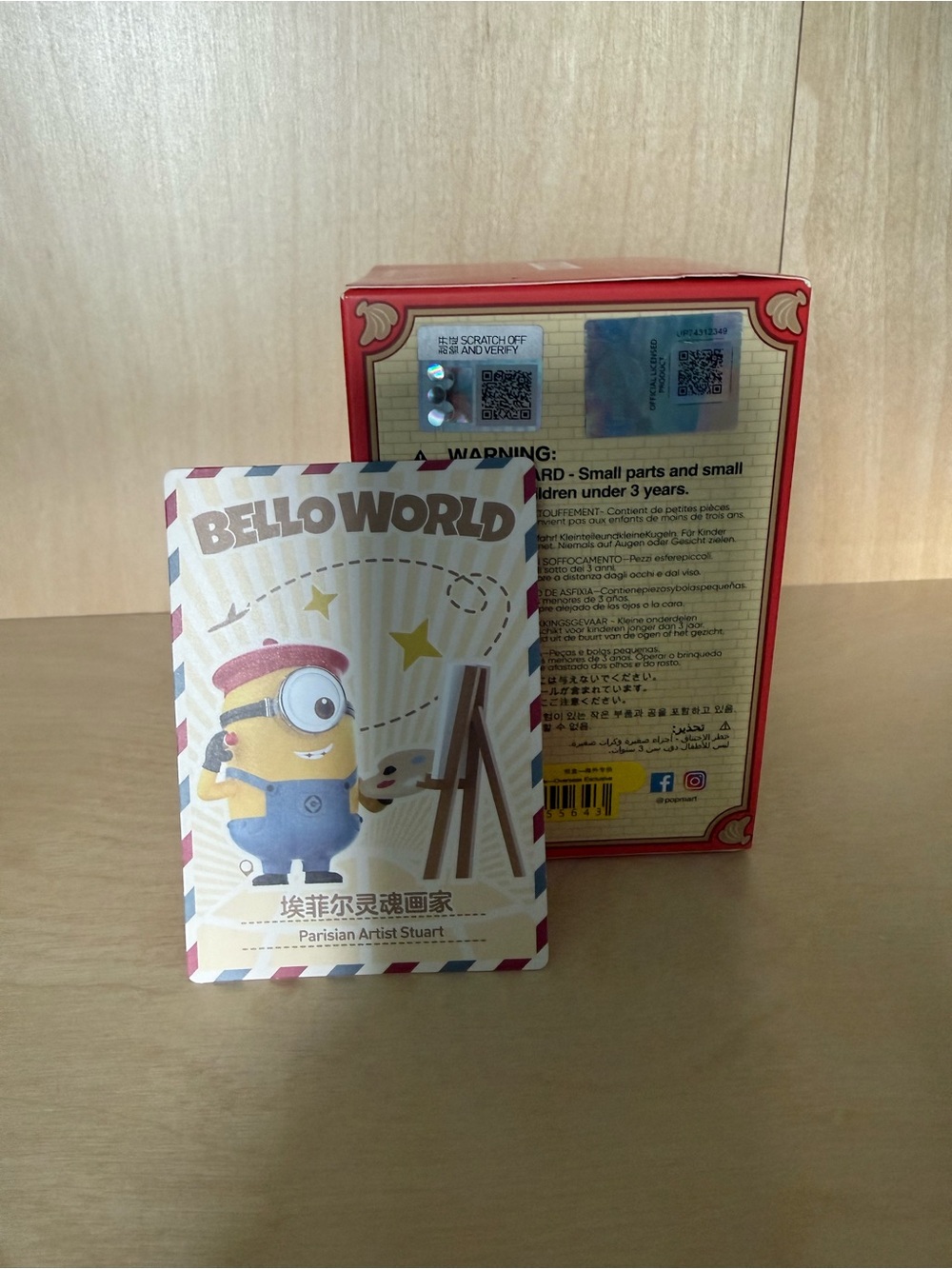 Popmart Minions Bello World Series Figures, Parisian Artist Stuart New in box - Picture 4 of 5